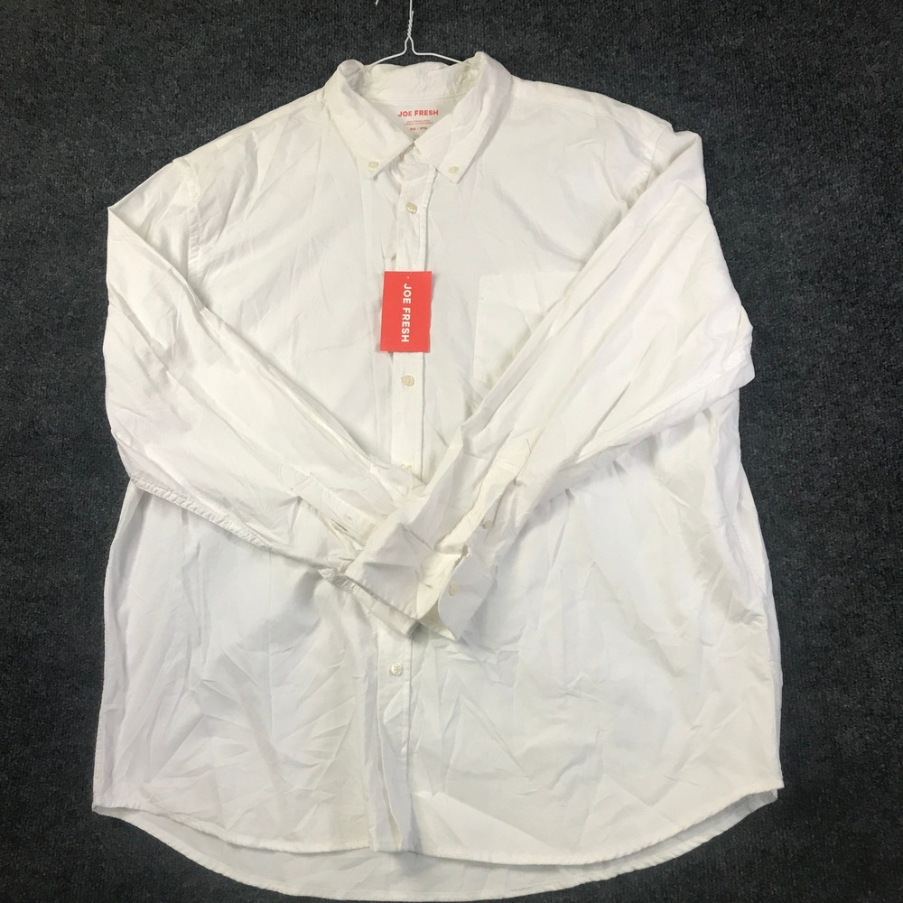 Joe Fresh Button Down Shirt Mens 2XL White NEW Cotton Long Sleeve MC9W220001